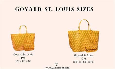 goyard green st louis gm|Goyard tote bag size comparison.